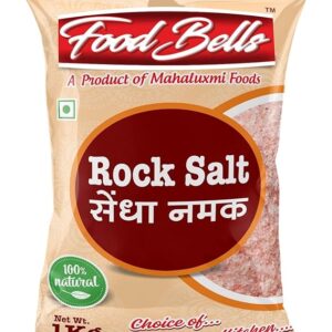 Food Bells Rock Salt | Premium Sendha Namak | Pink Rock Salt Premium | Mineral rich Salt | 1kg Pouch